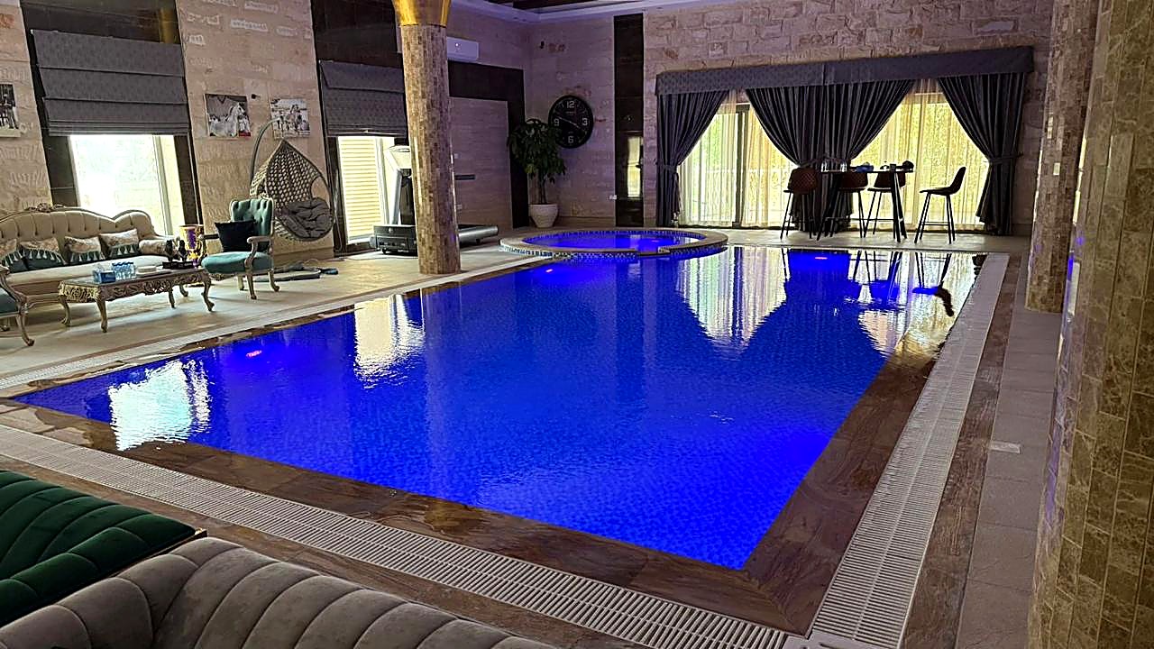Indoor luxury pool suite